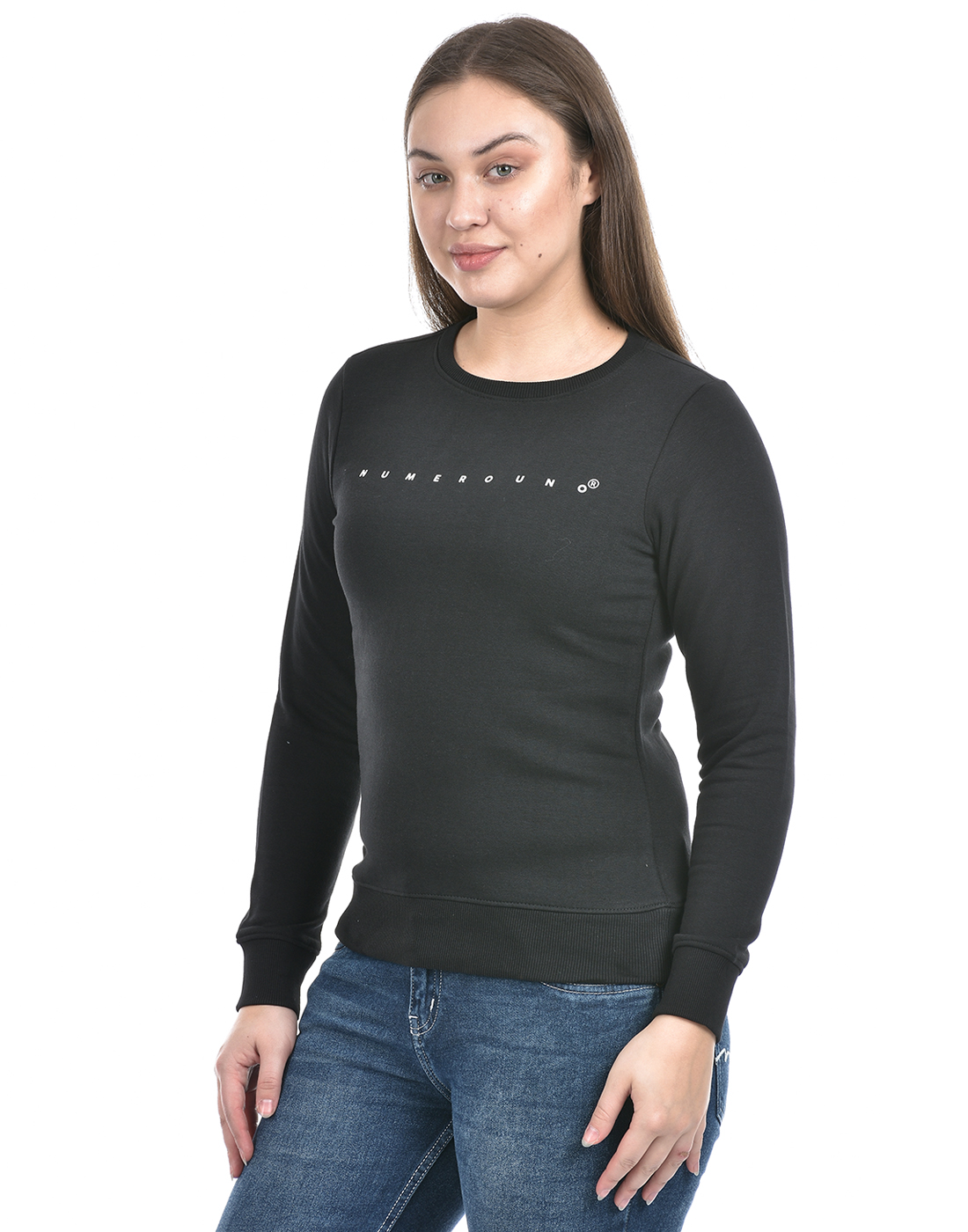 Numero Uno Women Abstract Black Sweat Shirt